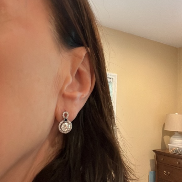 QVC diamond zirconia drop earrings. - Picture 8 of 9